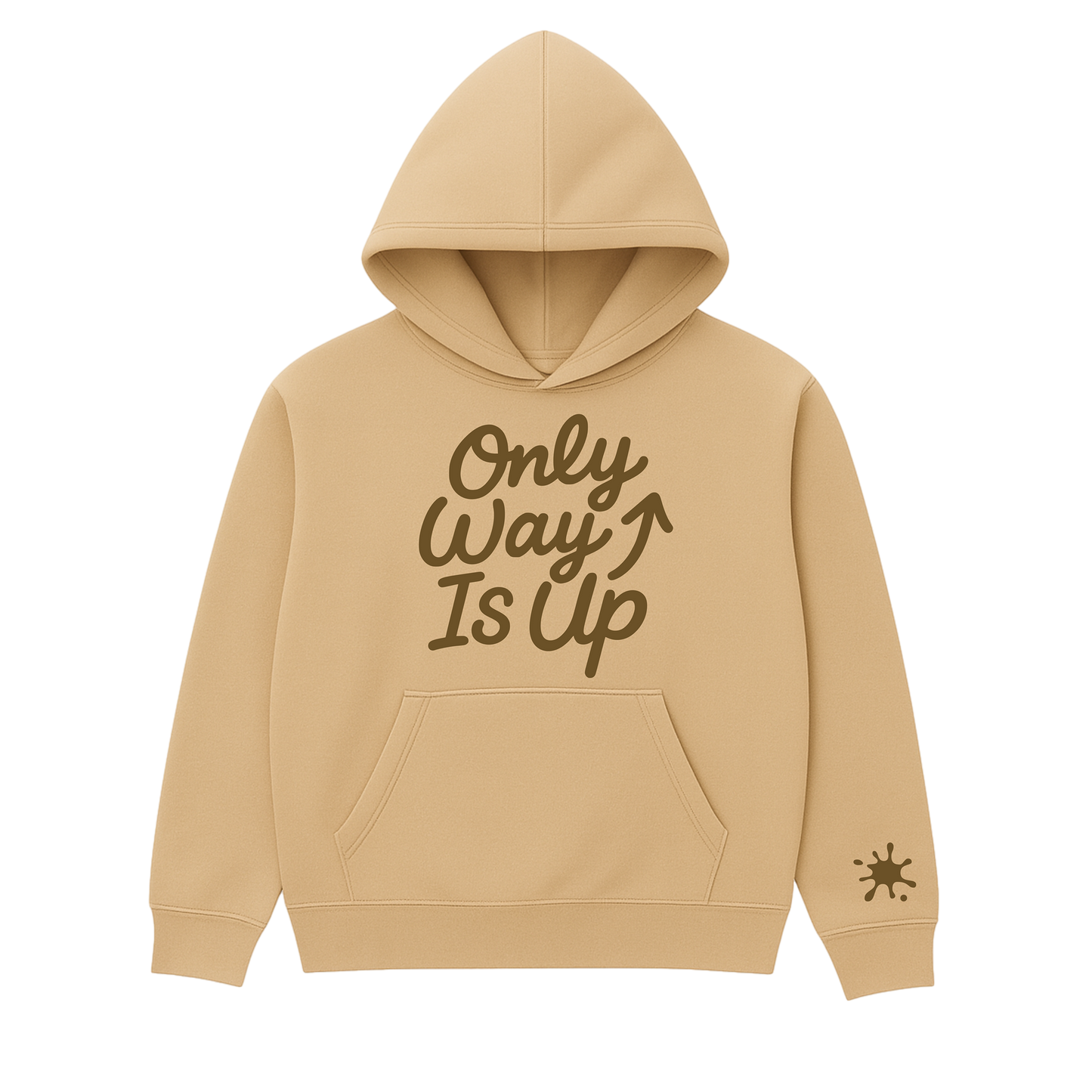 ONLY WAY IS UP HOODIE (TAN/BROWN)