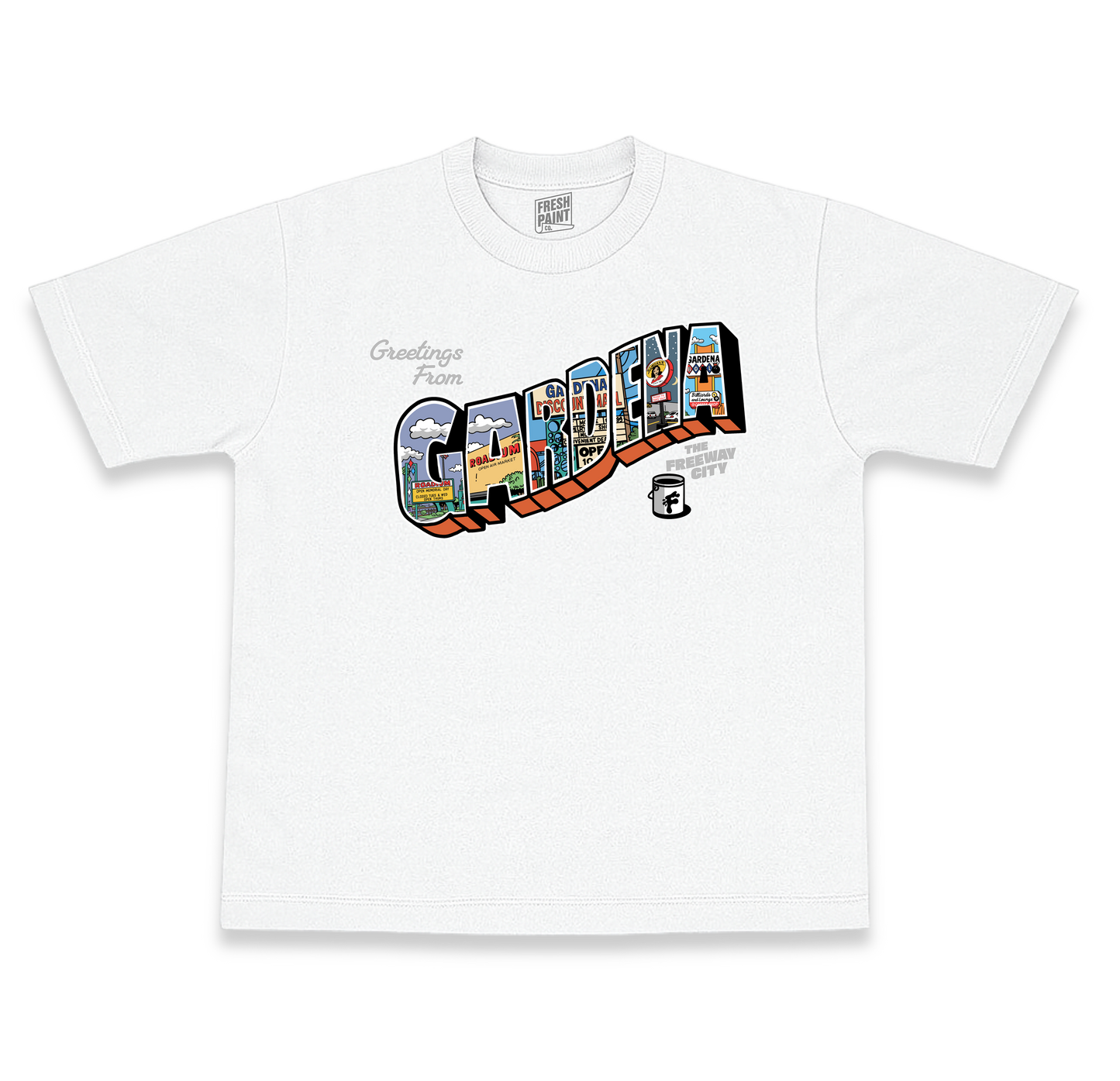GARDENA POST CARD T-SHIRT (BLACK)