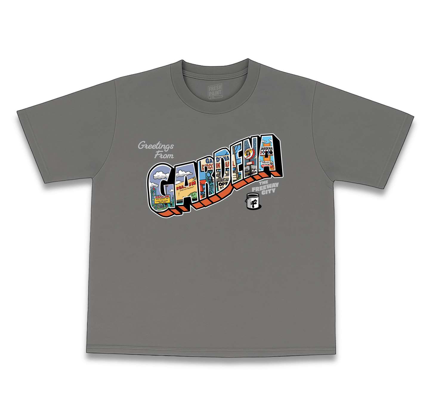 GARDENA POST CARD T-SHIRT (BLACK)