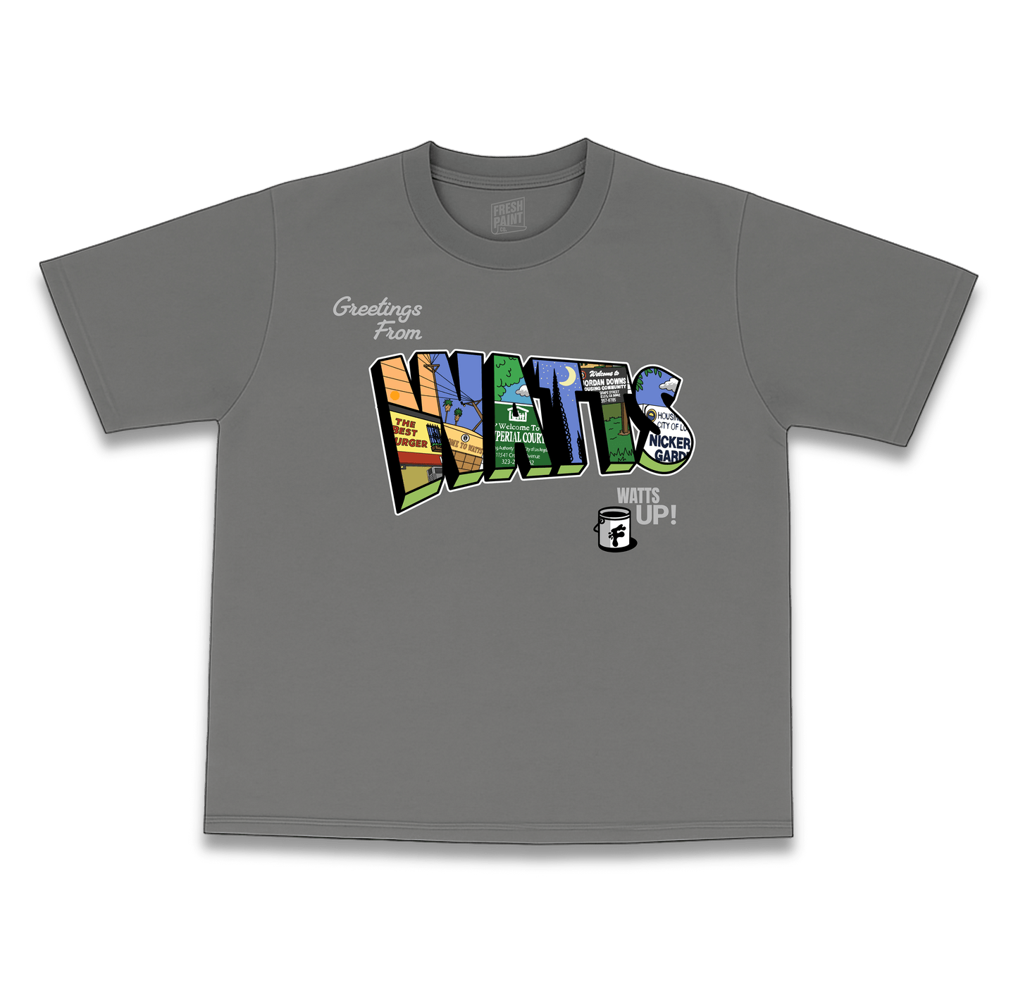 GREETINGS WATTS TEE (4 COLOR OPTIONS)