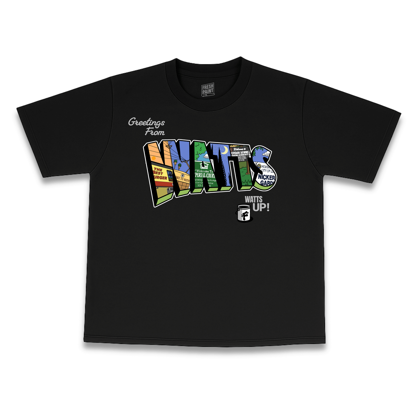 GREETINGS WATTS TEE (4 COLOR OPTIONS)