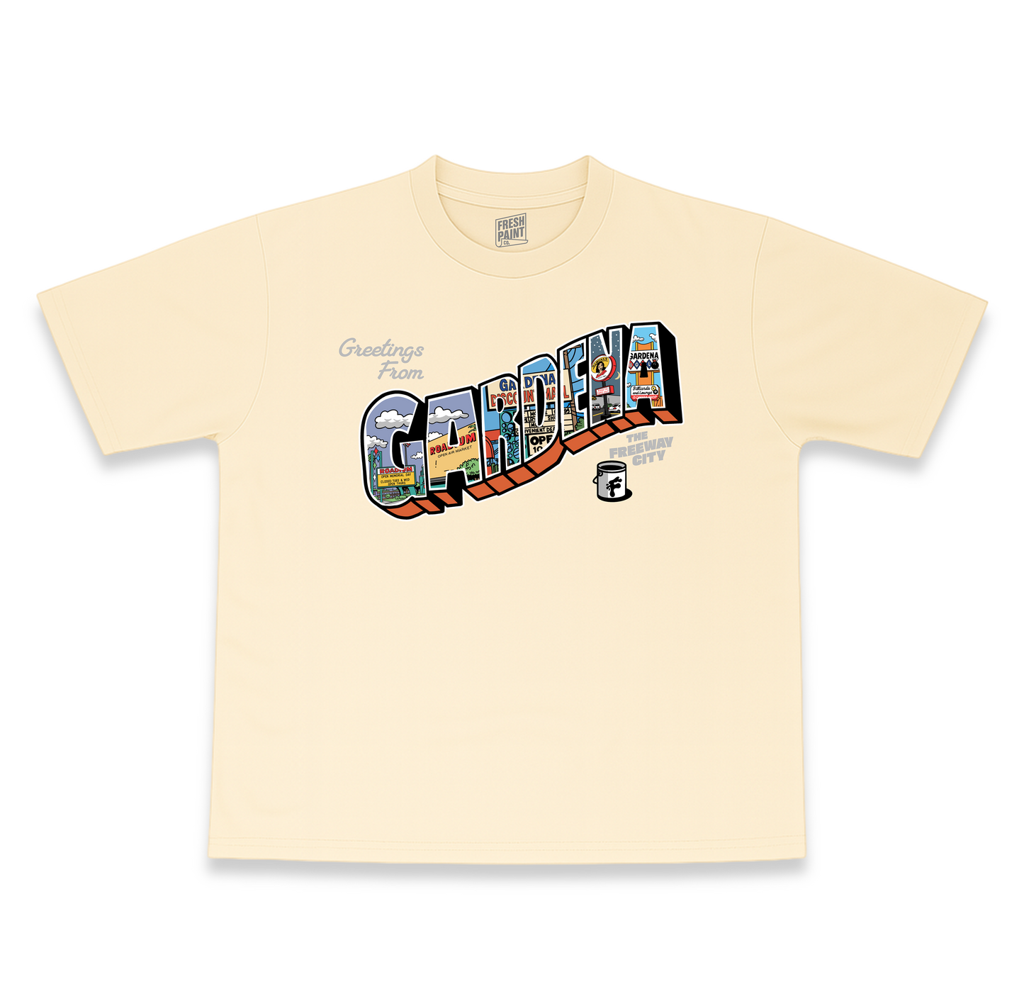 GARDENA POST CARD T-SHIRT (BLACK)