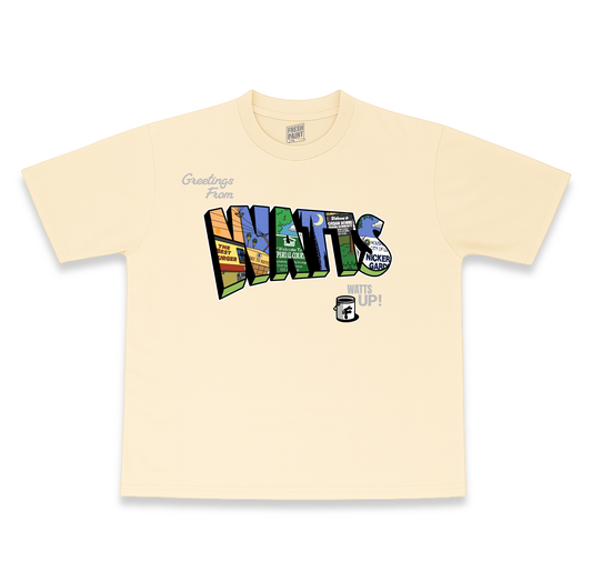 GREETINGS WATTS TEE (4 COLOR OPTIONS)