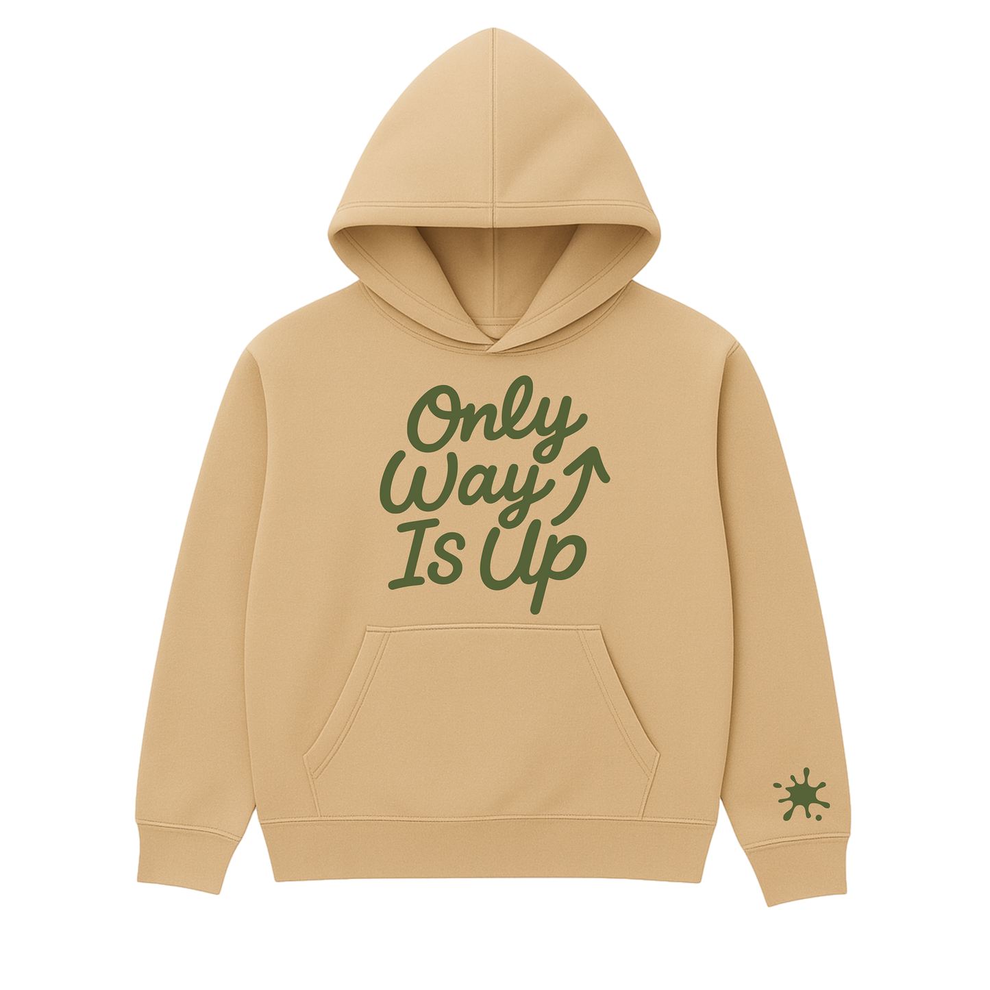 ONLY WAY IS UP HOODIE (TAN/OLIVE)