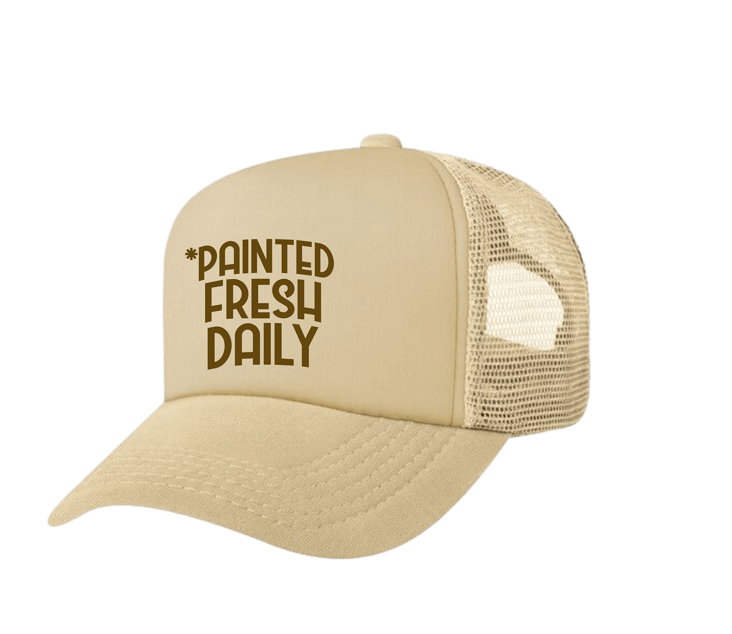 PAINTED FRESH DAILY TRUCKER (TAN/BROWN)