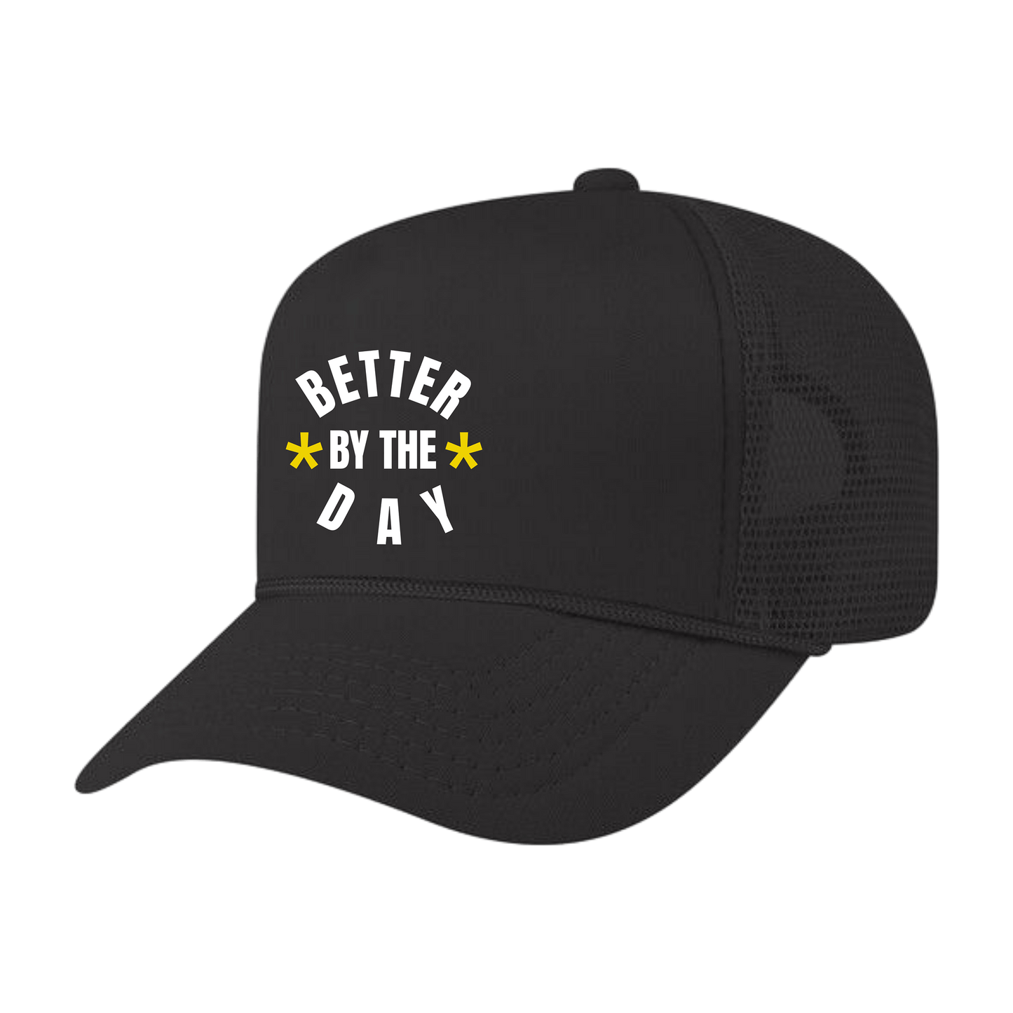 CORE BETTER BY THE DAY TRUCKER— BLACK/WHITE