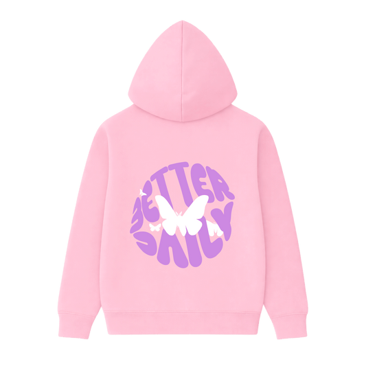 BETTER DAILY BUTTERFLY HOODIE — PINK