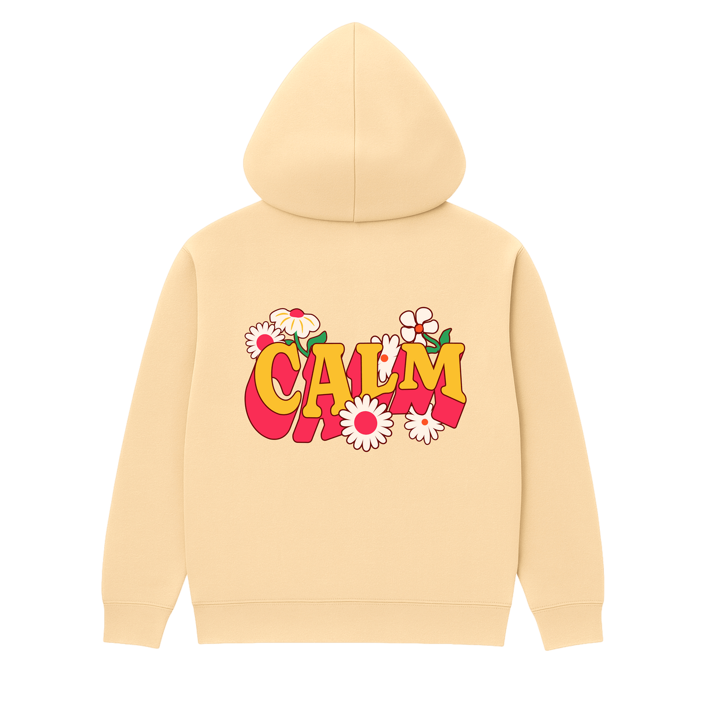 FLORAL CALM PAINT HOODIE — TAN