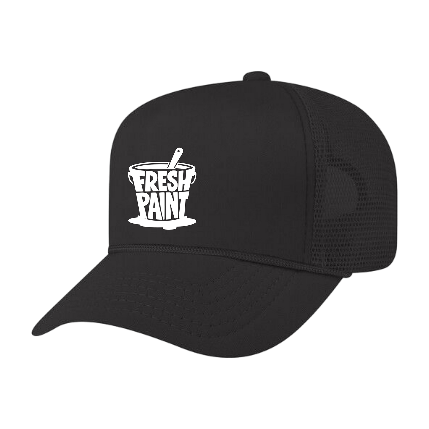 FRESH PAINT IN THE BUCKET TRUCKER— BLACK/WHITE
