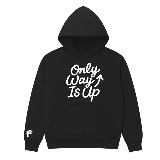 ONLY WAY IS UP HOODIE (BLACK/WHITE)