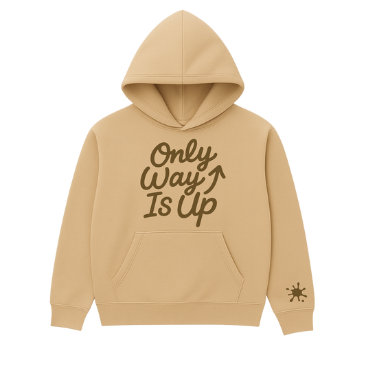 ONLY WAY IS UP HOODIE (TAN/BROWN)