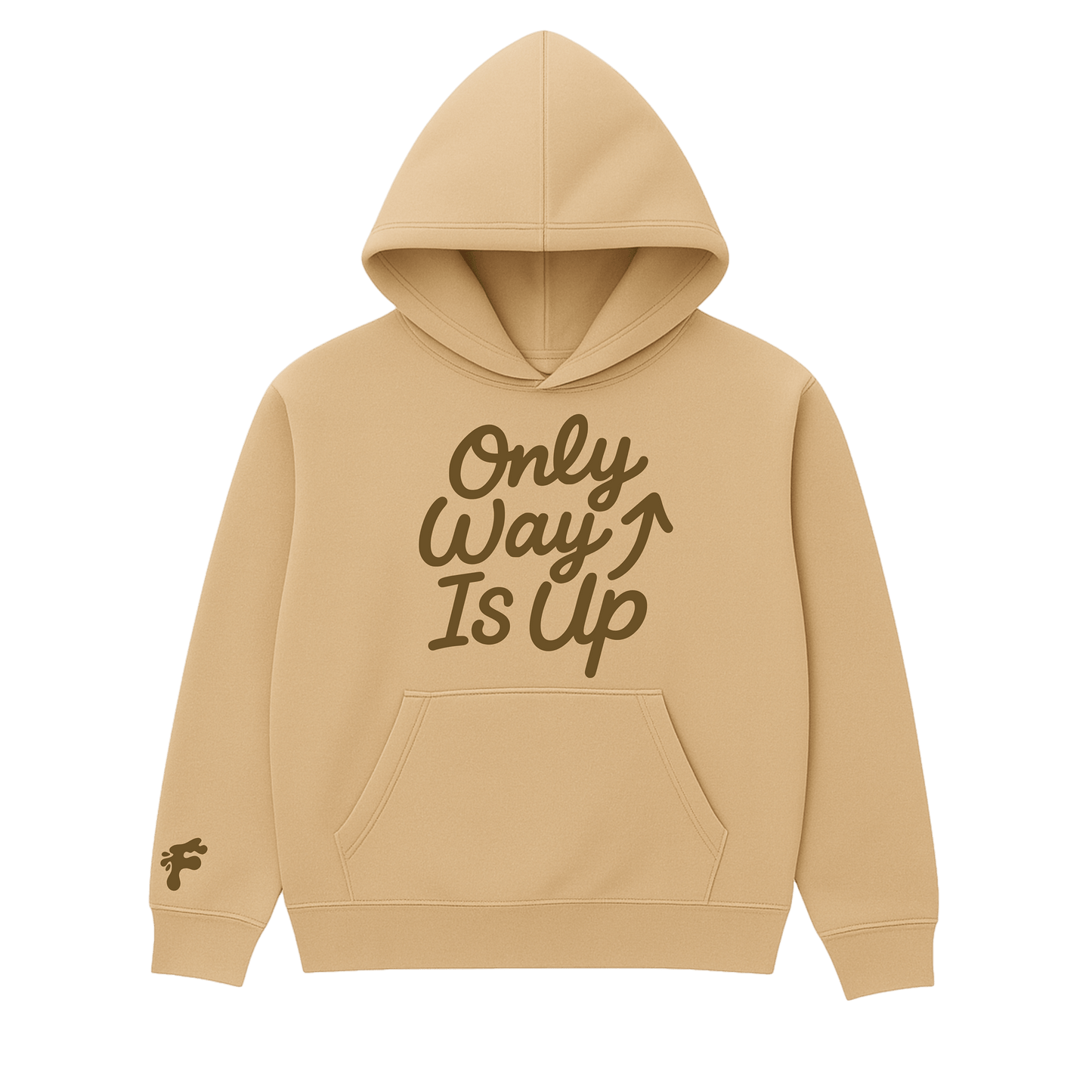 ONLY WAY IS UP HOODIE (TAN/BROWN)