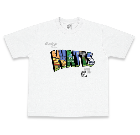 GREETINGS WATTS TEE (4 COLOR OPTIONS)