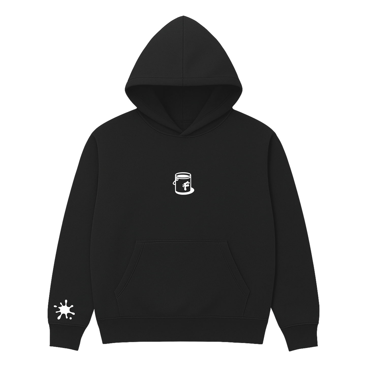 PAINTED FRESH DAILY ICON HOODIE (BLACK/WHITE)