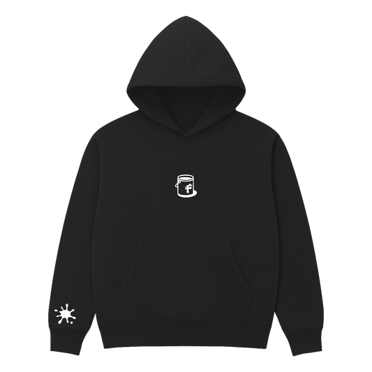 PAINTED FRESH DAILY ICON HOODIE (BLACK/WHITE)