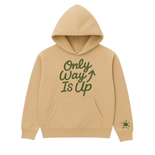 ONLY WAY IS UP HOODIE (TAN/OLIVE)