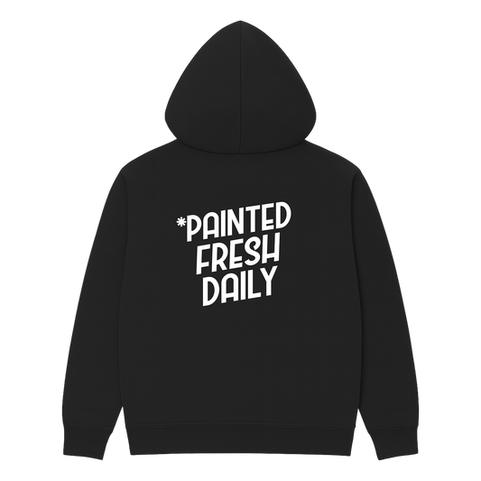PAINTED FRESH DAILY ICON HOODIE (BLACK/WHITE)