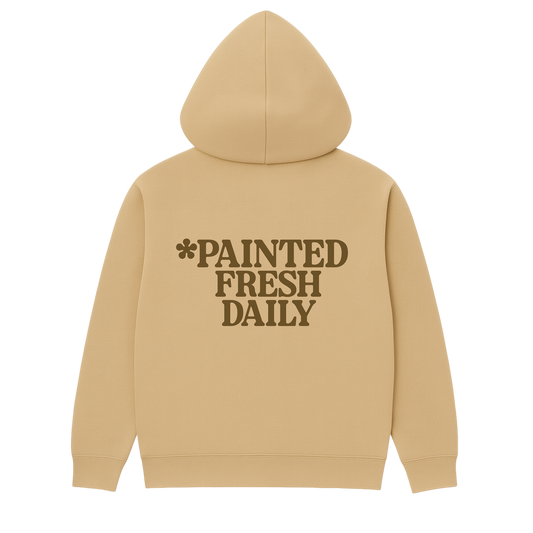 PAINTED FRESH DAILY ICON HOODIE (TAN/BROWN)