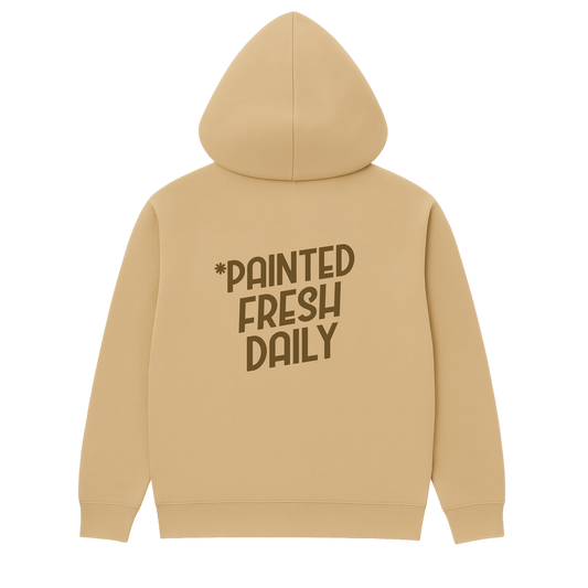 PAINTED FRESH DAILY ICON HOODIE (TAN/BROWN)